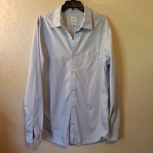 Gap Men's Lived-In Button-up Collared Blue Dress Shirt Sz Large Tall